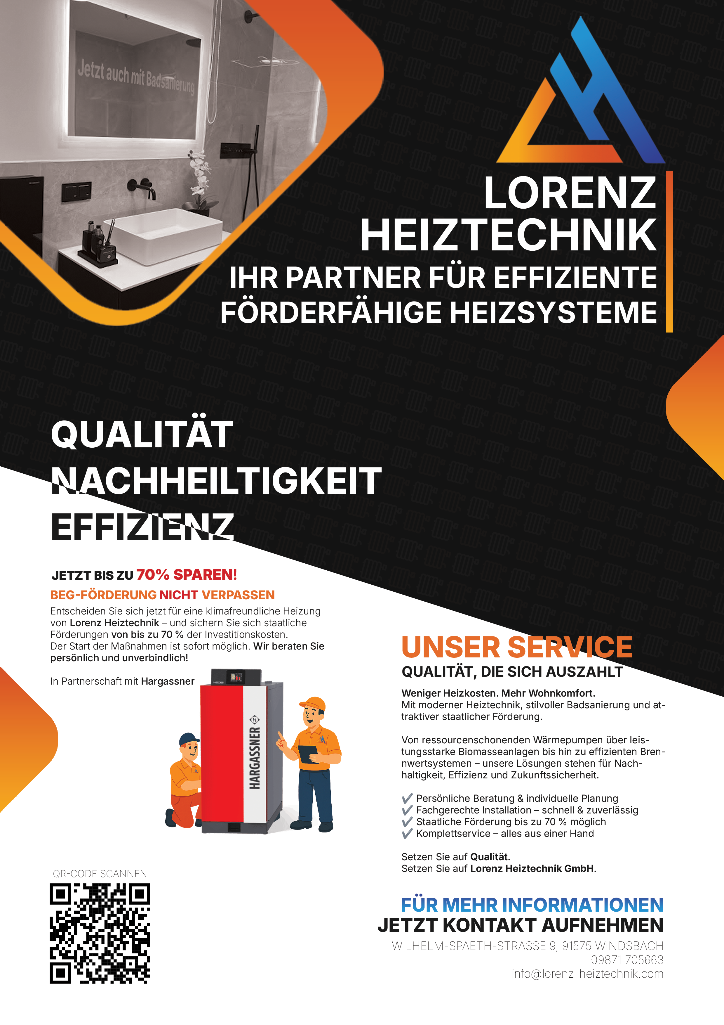 Vorderseite des Informationsflyers von Lorenz Heiztechnik